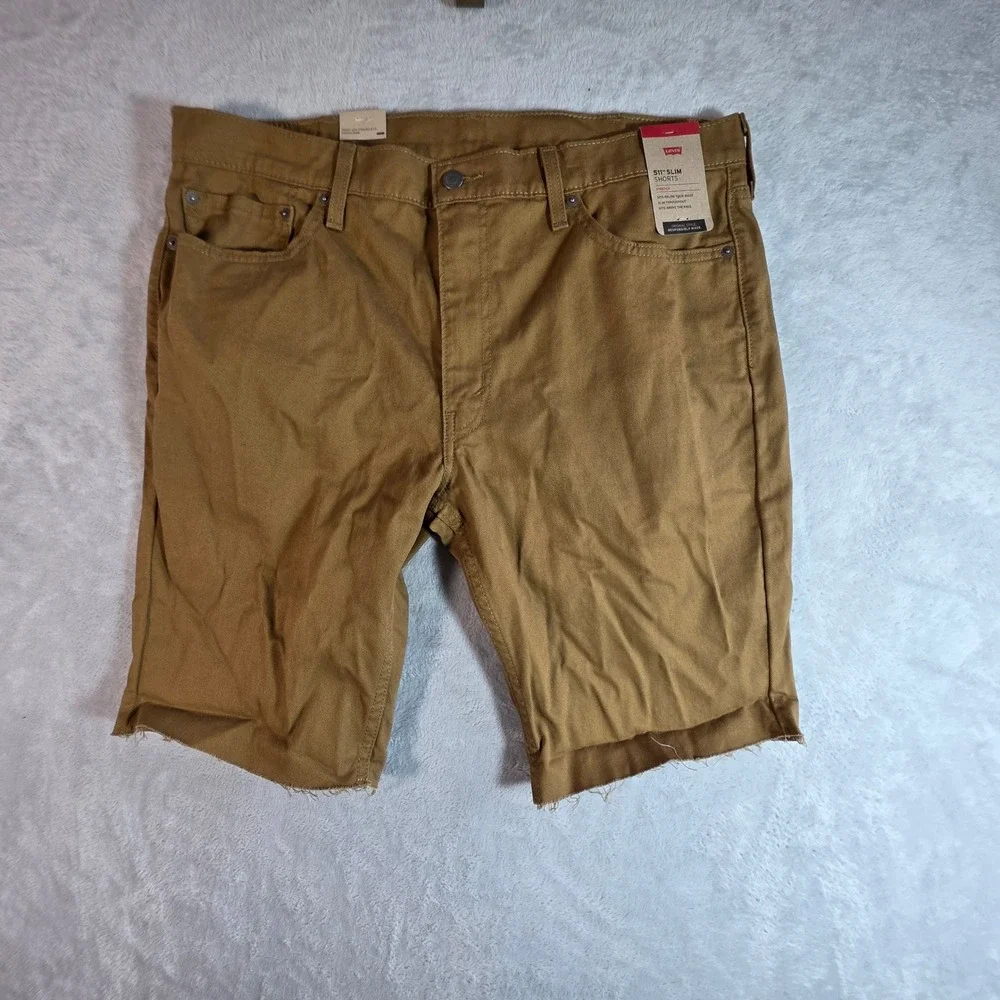 Levi's Men's 511 Slim Cut-Off Stretch Twill Shorts Brown Size 38 NWT‎